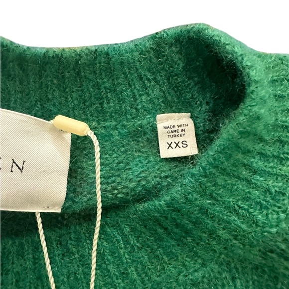 NWT DÔEN Marsena Alpaca and Wool Blend Sweater in Evergreen Size XXS - Picture 12 of 15